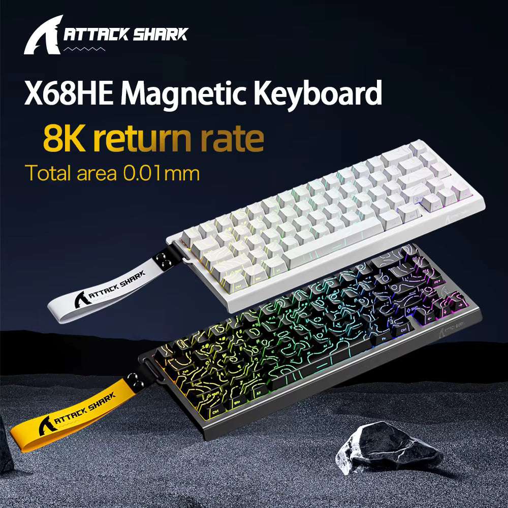 Attack Shark X68HE Magnetic Mechanical Gaming Keyboard – 0.01mm Rapid Trigger, 8000Hz, SOCD/RS, 0.125ms