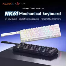 AJAZZ NK61 60% Mechanical Gaming Keyboard – RGB, Hot-Swap, Red Switch, Wired