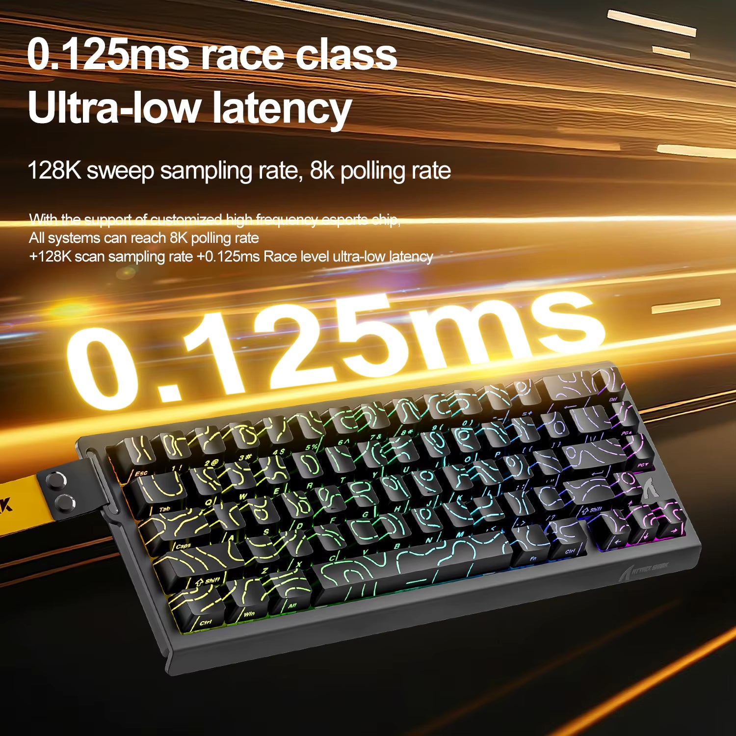 Attack Shark X68HE Magnetic Mechanical Gaming Keyboard – 0.01mm Rapid Trigger, 8000Hz, SOCD/RS, 0.125ms