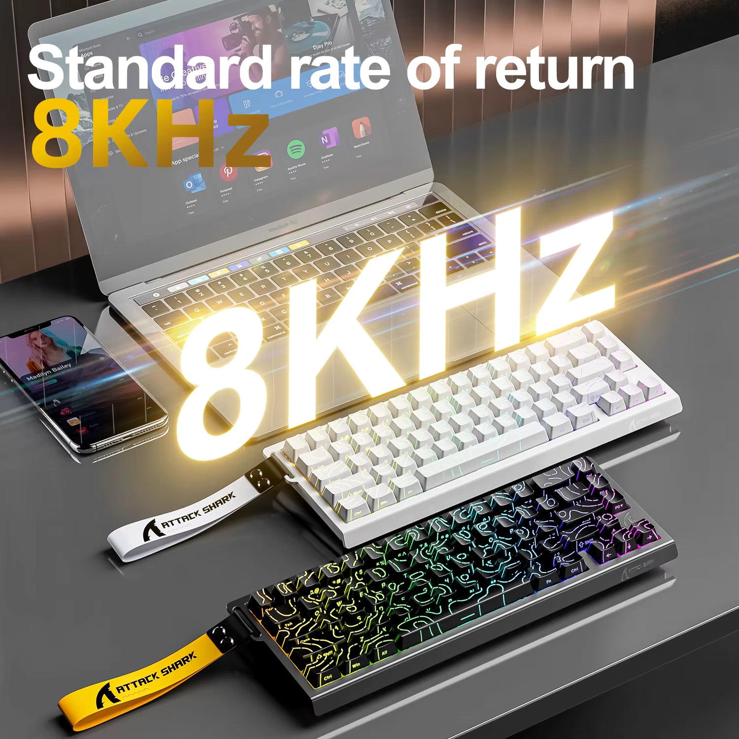 Attack Shark X68HE Magnetic Mechanical Gaming Keyboard – 0.01mm Rapid Trigger, 8000Hz, SOCD/RS, 0.125ms