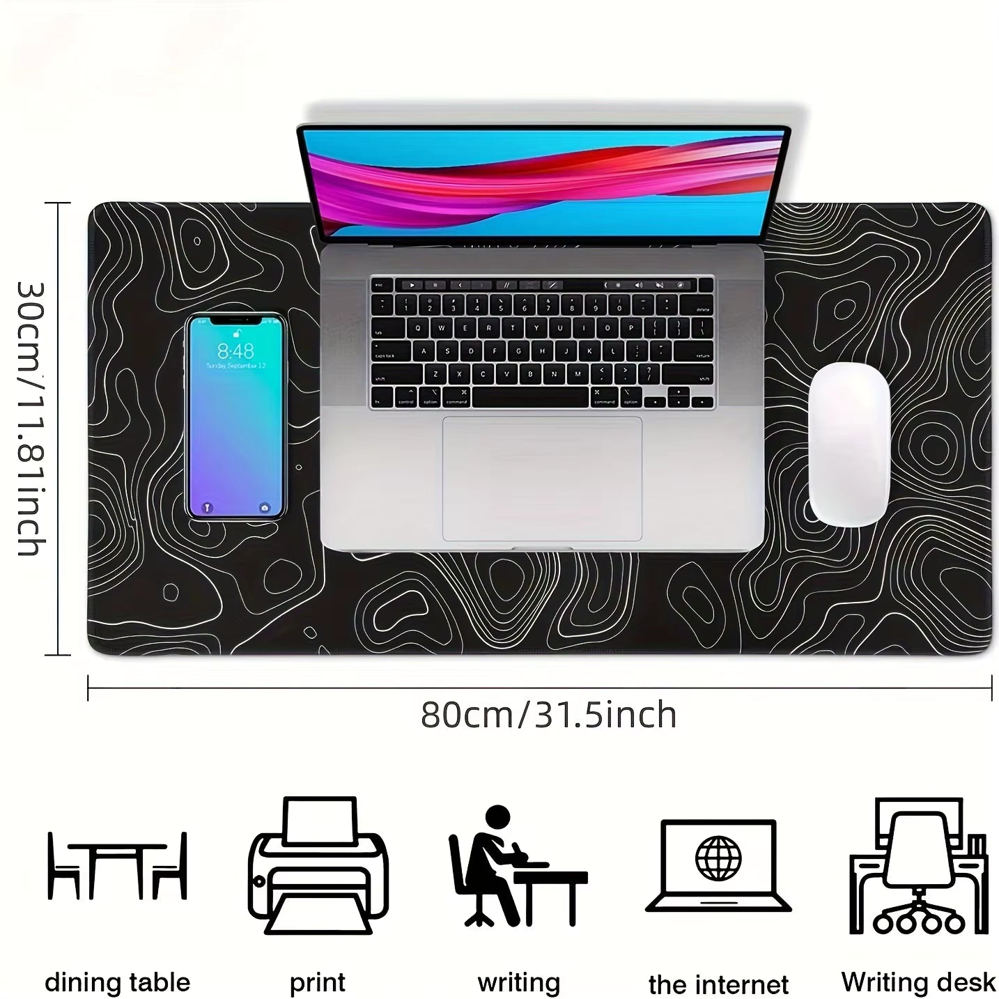 BLIKSEM Large Extended Gaming Mouse Pad – Stitched Edges, Anti-Slip Rubber Base