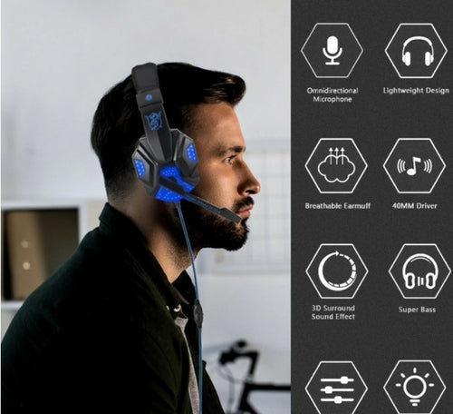 Gaming Headset with Microphone and RGB LED