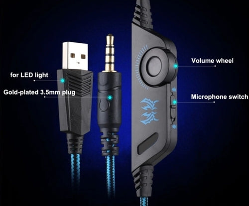 Gaming Headset with Microphone and RGB LED